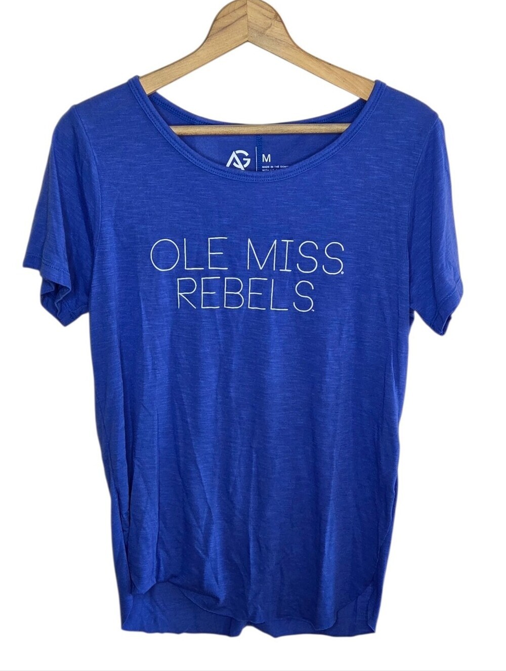 Alta Gracia Blue Short Sleeve Ole Miss Rebels Tee Size Medium College Fangear